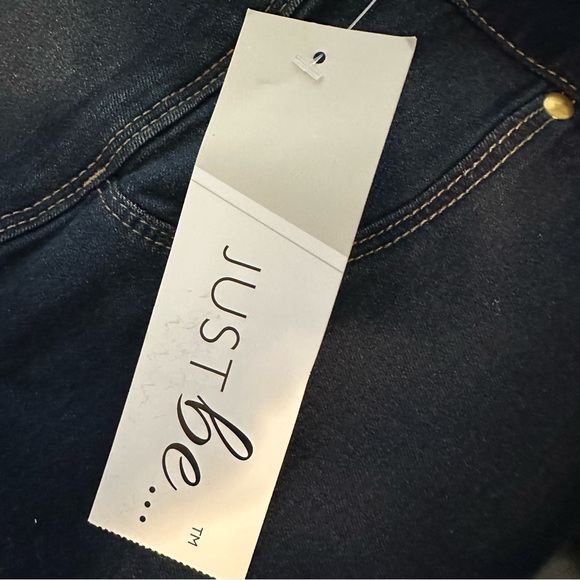 NWT JUST be… Denim High Rise Button Pull On Skinny Jeans Size Large - Picture 5 of 7